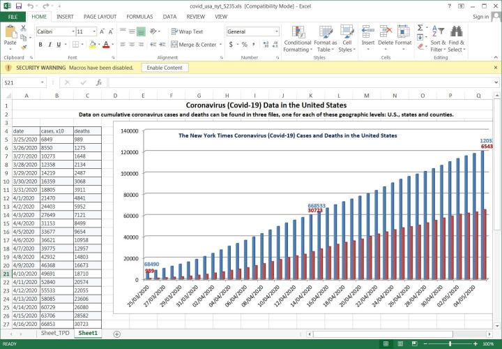 Fake COVID-19 excel report
